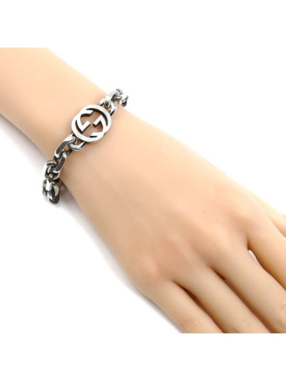 Gucci 925 Sterling Silver Interlocking Bracelet 17 - Picture 4 of 4